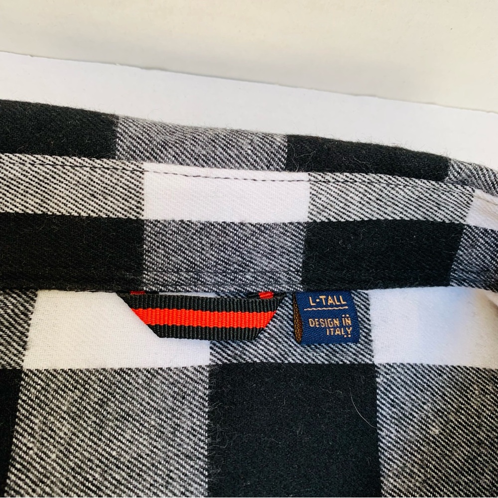 Design in Italy Black and White Buffalo Plaid Men's Shirt large/tall - Picture 5 of 7